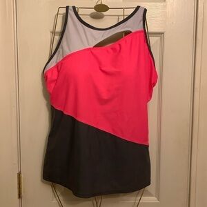 Free Country Orange & Gray Bathing Suit Top Size XL